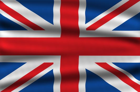 United Kingdom Flag / UK Flag / England Flag. National Flag. Waving UK Flag Illustration.