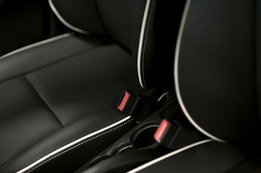 Modern Car Seats with Seat Belts. Modern Vehicle Interior