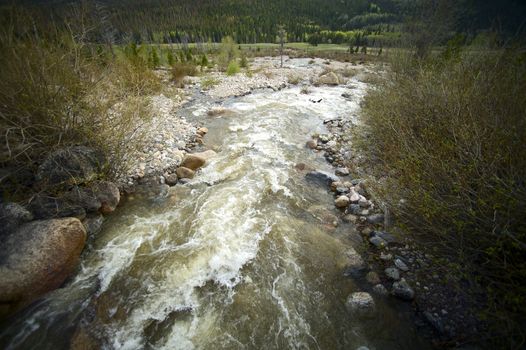 Mountain River - Mountain Stream. Rocky Mountains National Park, Colorado, USA.