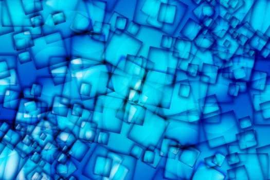 Abstract Blue Squares Background Illustration. Blue Boxes Pattern. Cool Icy Blue Color.