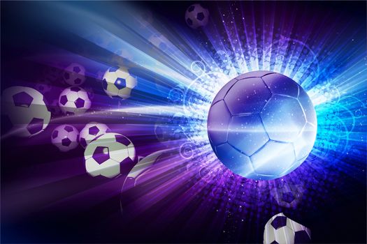 Euro Football / Soccer Theme. 3D Generated Soccer Theme with Soccer Balls. European Football