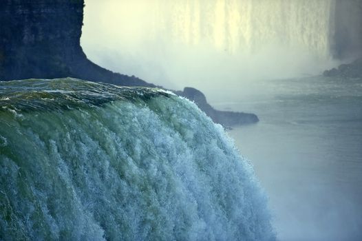 The Niagara Falls, Located on the Niagara River Draining Lake Erie Into Lake Ontario. Photography of Niagara Falls - Taken From American Side.