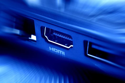 HDMI HD Digital Video Input / Connector. Video Technology Theme. Blue Tones. HDMI ( High-Definition Multimedia Interface ) is a Compact AV Interface for Transferring Uncompressed Digital (AV) Audio/Vdeo Data. Technology Photo Collection. HDMI Input Closeup