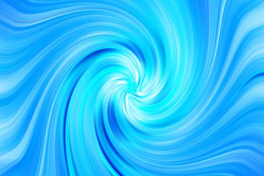 Blue Twirl RaysBackground. Abstract Light Blue Twirled Rays. Horizontal Design.