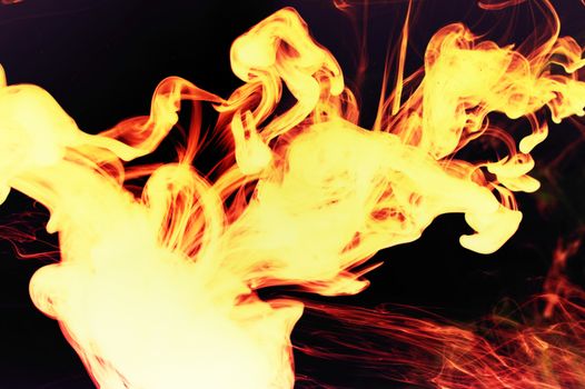 Devils Fire - Wild Flames on the Black Background.