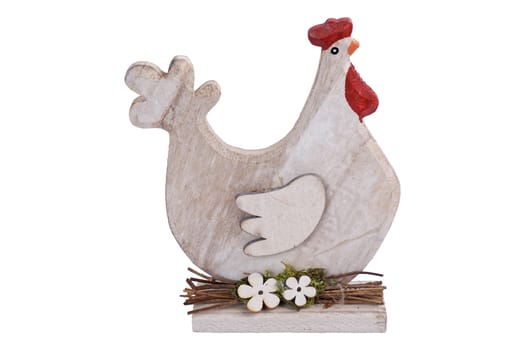 Easter hen isolated on a white background