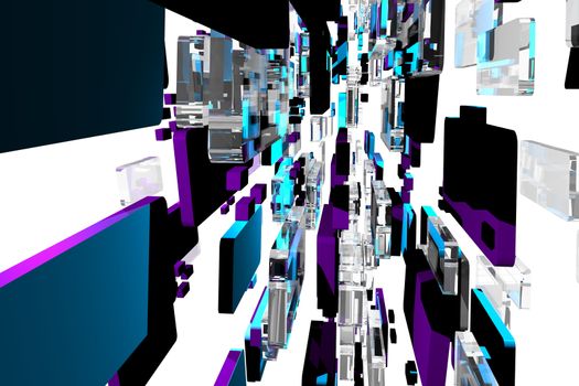 Abstract 3D Design - Abstract 3D Background - Flying Elements