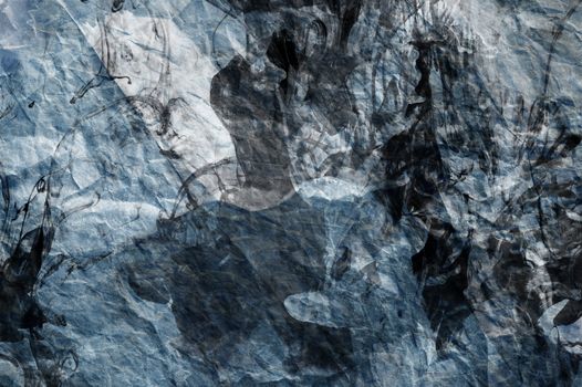 Crumpled Bluish Crumpled Paper Background. Abstract Blueish Paper Background.