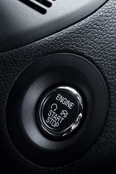 Push to Start. Modern Vehicle Engine Start Button.