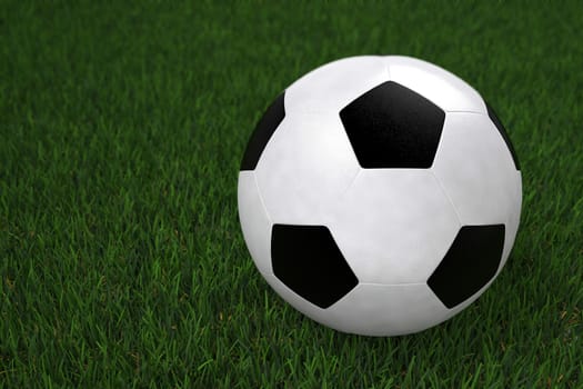 Foot Ball - Ball on the Field Grass. Sport Theme