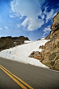 Colorado Summit County Roads. Rocky Mountains, U.S.A.