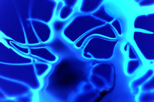 Fluo Blue Organic Liquid. Abstract Organic Liquid.