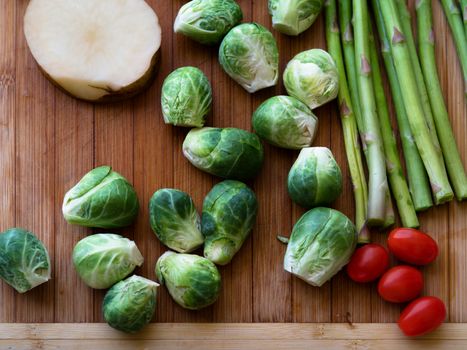 close up view of nice fresh vegetables is being fried