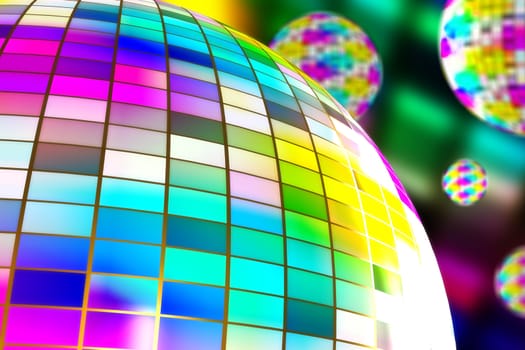 Disco Ball. Colorful Disco Balls Illustration. Great for Disco Party Theme.