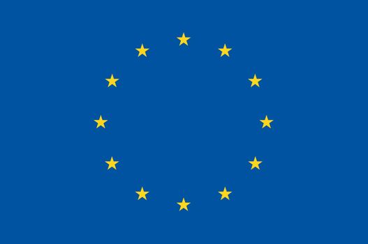 Blue European Union Flag with Yellow Stars. Basic Flag Illustration.