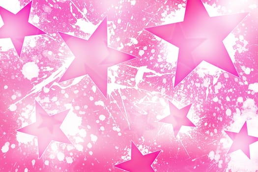 Pinky Stars Background. Pink Stars and White Splashes. 