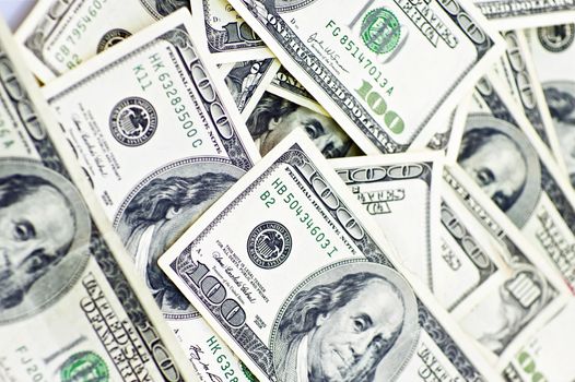 Cash Background. One Hundred Bills Cash. Thousand of American Dollars Background.