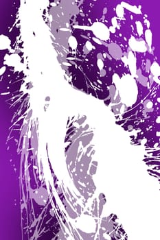 Purple White Splashes - Cool Grunge Vertical Background. Mostly White Splashes on Violet-Pinky Background