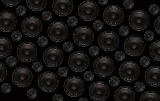 Speakers Background. Black Speakers Wall - Black Background. Music Background.