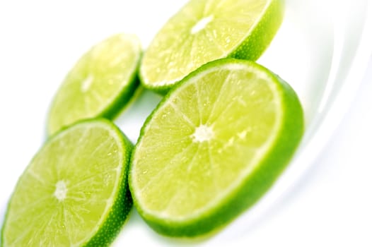 Fresh Limes Isolated on White. Limes Studio Photo