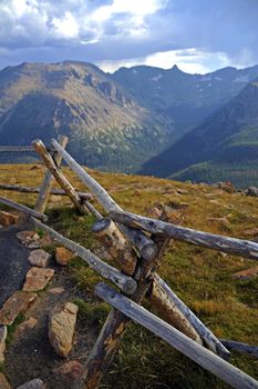 Alpine Place. Somewhere High in the Mountains. Rocky Mountains USA. Vertical Photography.