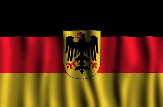 Germany / German National Flag Illustration. German Waving Flag Illustration