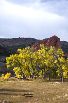Colorado Landscapes During Fall Season. Garden of the Gods Rocks Formations in Colorado Springs Area / Manitou Springs / Old Colorado. Central Colorado State, USA.