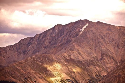 Rocky Mountains near Aspen Colorado, USA. Sunset in Colorado. Rocky Summit