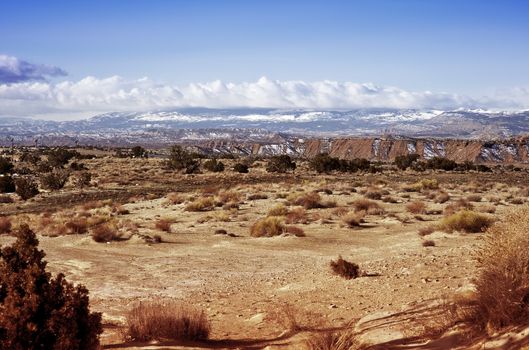 Rocky Desert of Utah. Utah State Landscape. Horizontal Photography