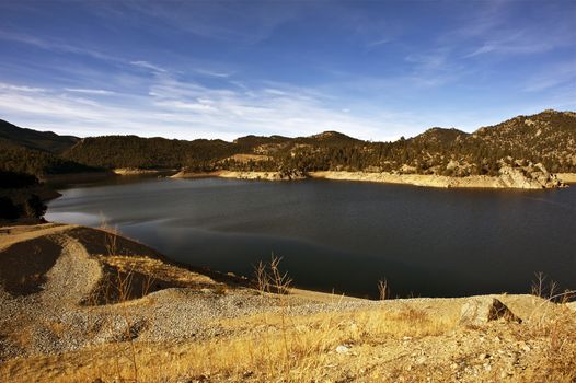 Colorado Gross Reservoir near Denver Colorado. Colorado Dry Landscape.