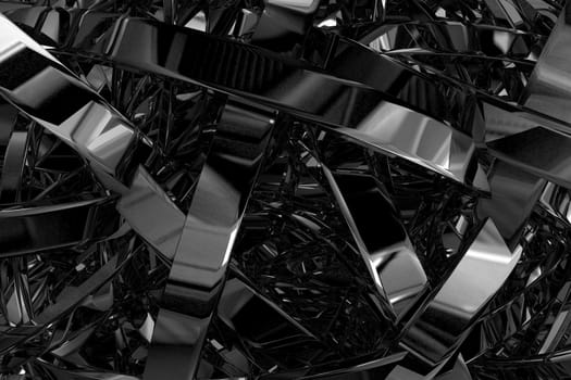 Abstract 3D Illustration - Abstract Metal Elements 3D Render Background.