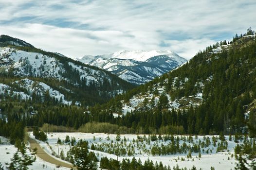 Colorado Scenic - Late Fall in Colorado Rocky Mountains. Horizontal Photography.