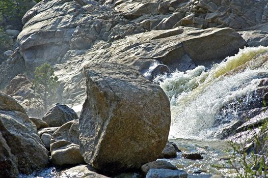 Rocky Mountain Waterfalls. Mountain Stream Horizontal Photography. Colorado U.S.A.