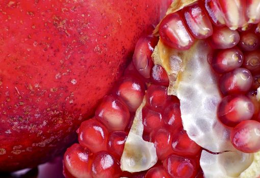 Pomegranate Closeup. Fresh Sweet Pomegranate Fruit.