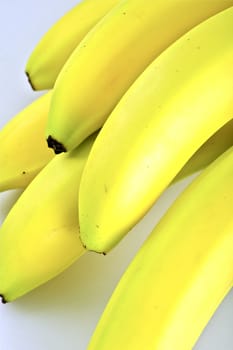 Fresh Organic Bananas Vertical Studio Photography. 