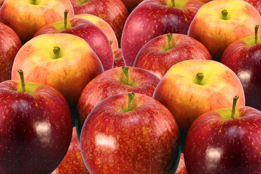 Fresh Red Apples Background.