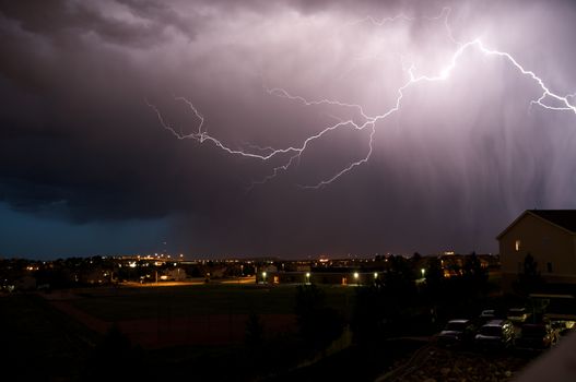 Summer Storm. Lightning Storm in Colorado USA. Severe Weather Imagery.