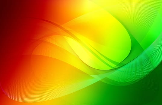 Cool Colorful Wavy Background Design. From Green to Dark Red Colors.