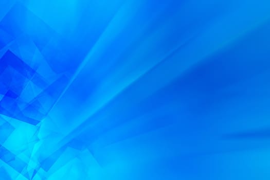 Abstract Blue Background. Smooth Blue Abstract Wave Coming From Abstract Small Blue Squares. Horizontal Background.