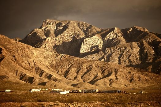 Arizona Landscape - Arizona Mountains and Canyons. Arizona USA. Arizona - Nevada State Border. Some Mobile Homes