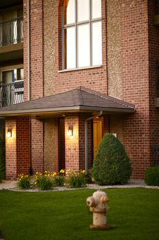 Residential Living - Residential Complex Entrance. 