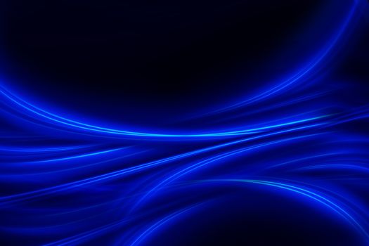 Blue Light Rays Background. Blue Glowing Rays on Solid Black Background. Elegant Dark Background