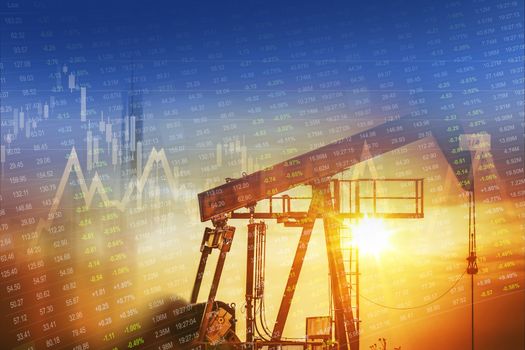 Crude Oil and Energy Companies Stock Investment Concept Graphic. 