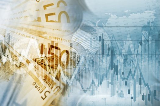 European Union Euro Money Conceptual Graphic. Forex Euro Trading