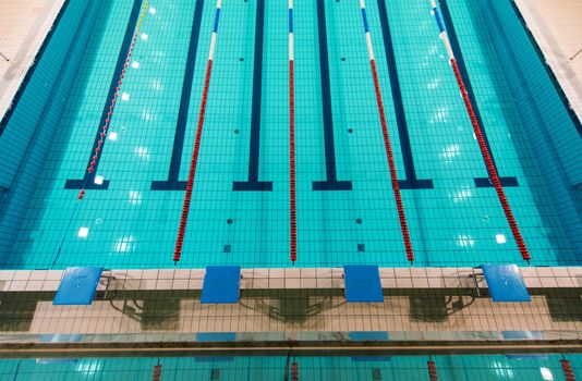 Full Size Swimming Pool Aerial View. 