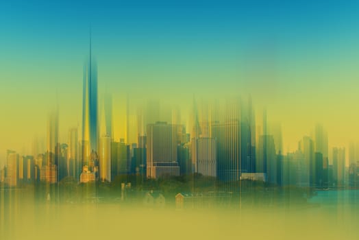 Cityscape Abstract Background. New York City Backdrop Abstraction Blurs.