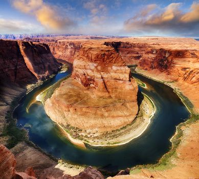 view of famous Horse Shoe Bend at Utah, USA 