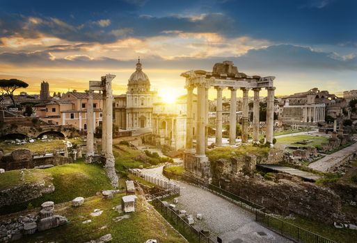 Roman Forum. Image of Roman Forum in Rome, Italy during sunrise.