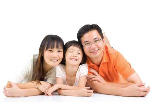 Indoor portrait of beautiful asian family