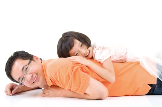 Indoor portrait of beautiful asian family